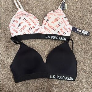 U.S. Polo Assn. Women's Black and White Bra Duo